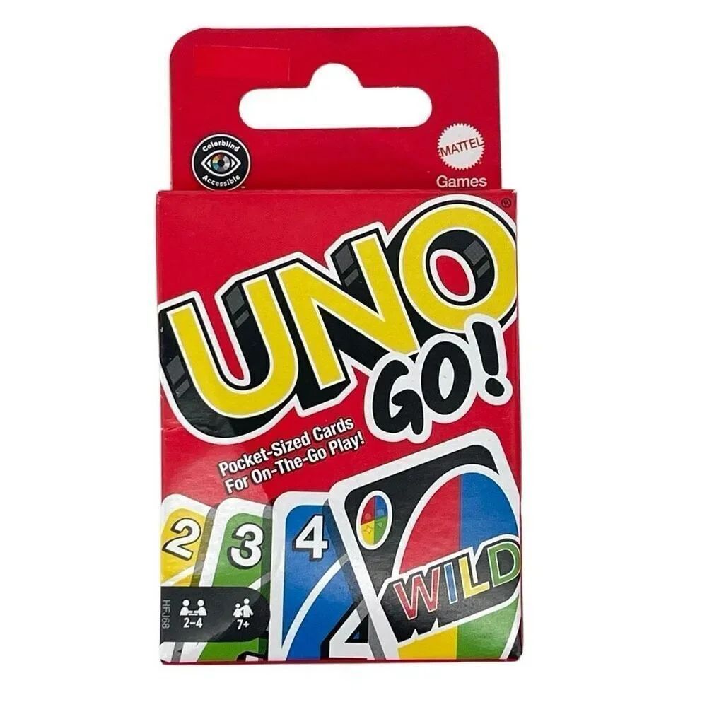 UNO Go! Pocket-Sized Card Game Travel Edition by Mattel Ages 7+